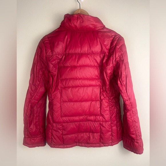 Calvin Klein Down Puffer Jacket Womens Size S Red Full Zip Packable LTWT FLAW - Picture 2 of 16